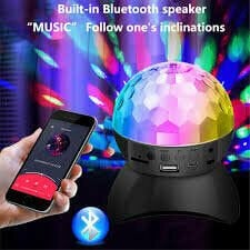Çok Renkli Disko Topu 360° Bluetooth Kumandalı Usb Şarjlı