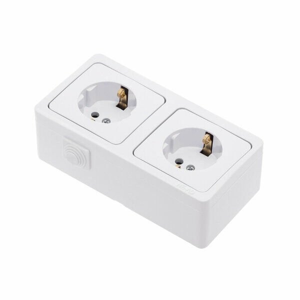 NE-AD Topraklı Priz + Topraklı Priz Sıva Üstü Beyaz