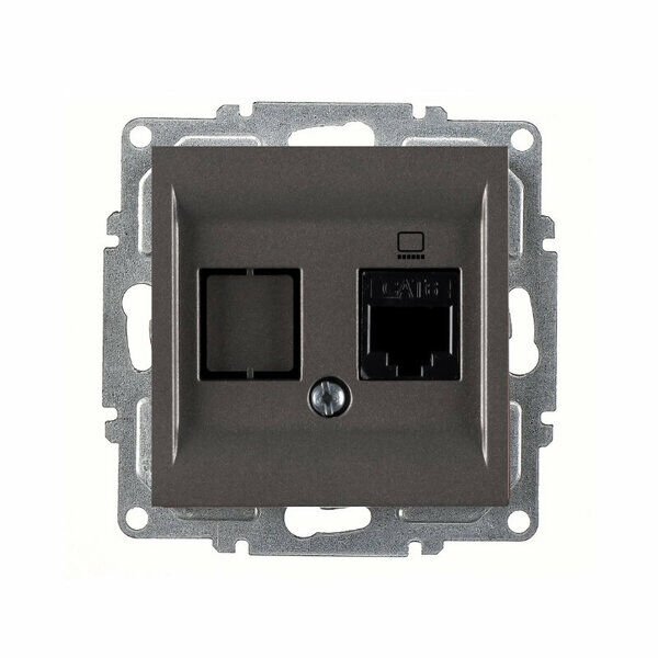 ARVİA Data Prizi Cat6 Karen Antrasit Mekanizma + Kapak