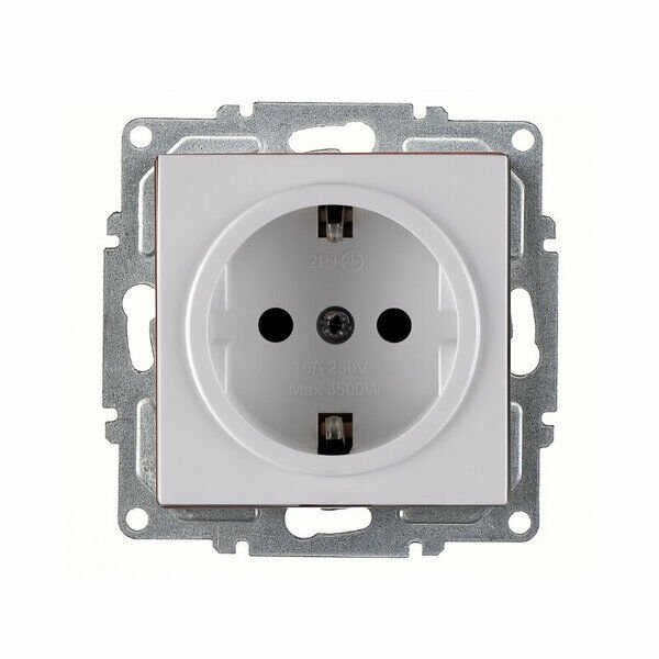 ARVİA Topraklı Priz Karen Beyaz Mekanizma + Kapak