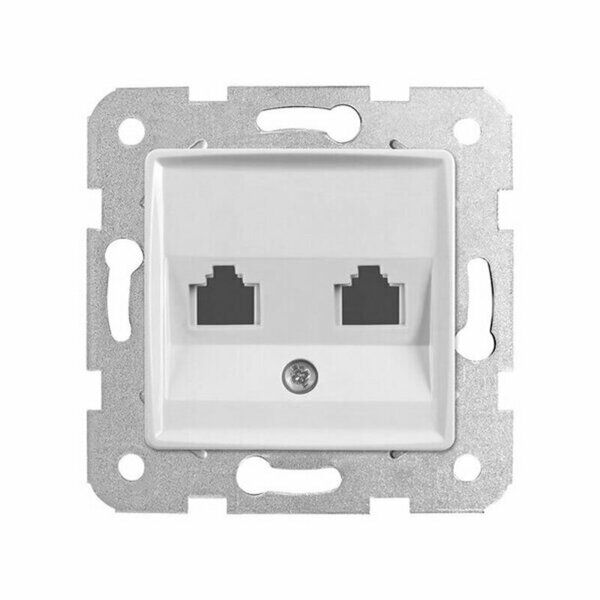 VİKO Linnera Beyaz İkili Data Prizi (Jacksız) Çerçevesiz Viko