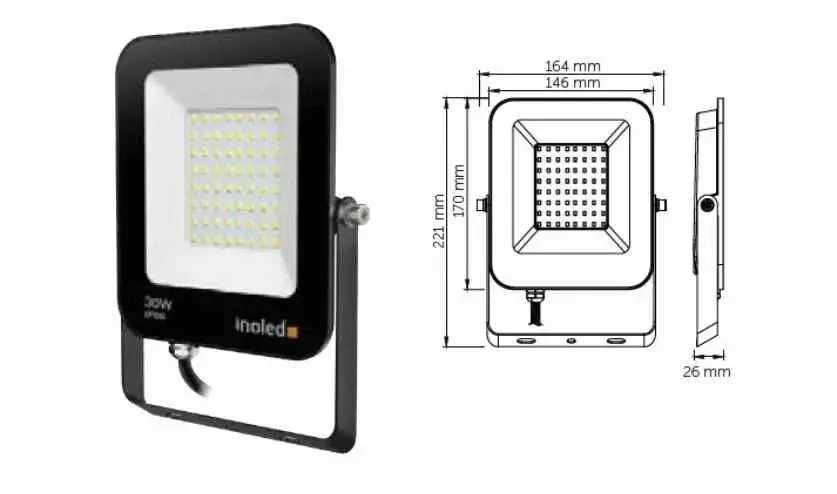 İnoled 7203-01 30 Watt LED Projektör - Beyaz Işık (6500K)