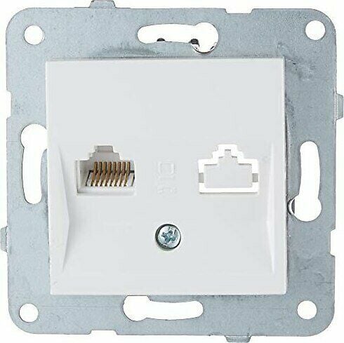 VİKO Data Cat6 Çerçevesiz Tekli Beyaz Karre