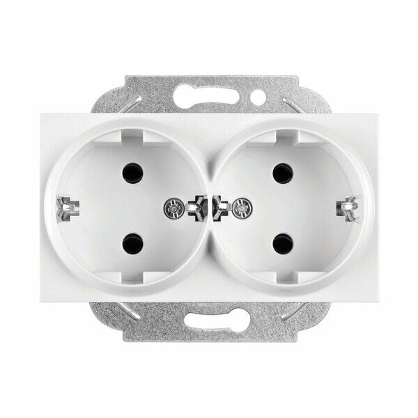 VİKO Topraklı Priz İkili Çerçevesiz Beyaz Karre