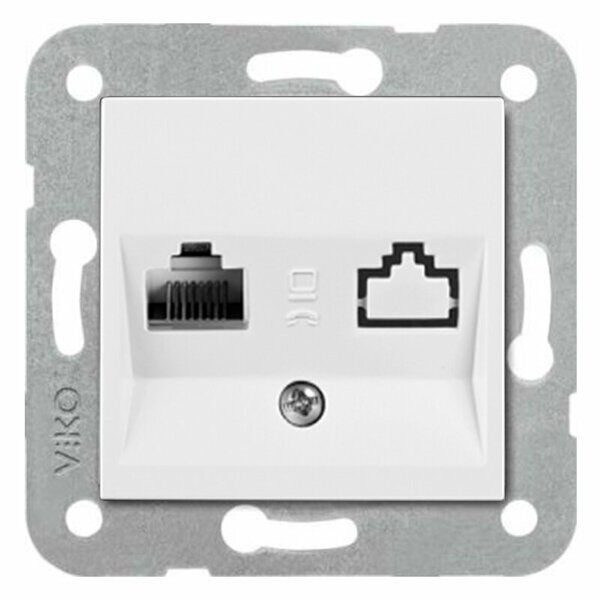 VİKO Data Cat 5 Çerçevesiz Tekli Beyaz Karre