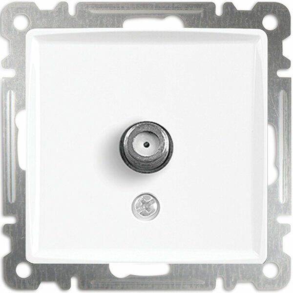 VİKO Linnera Uydu Prizi F Konnektör Çerçevesiz Beyaz