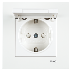 Viko Karre/Meridian Beyaz Kapaklı Topraklı Priz Mekanizma (Çerçeve Hariç)(Çocuk Korumalı) 90967012