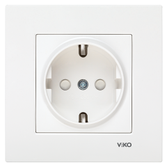 Viko Karre/Meridian Beyaz Topraklı Priz (Çerçeve Hariç) (Çocuk Korumalı) 90967042