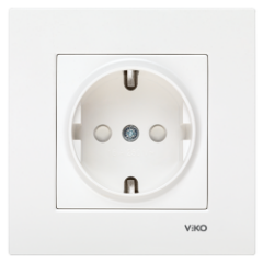 Viko Karre/Meridian Beyaz Topraklı Priz (Çerçeve Hariç) (Çocuk Korumalı) 90967042