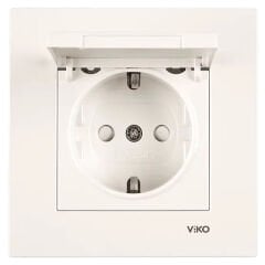 Viko Karre/Meridian Krem Kapaklı Topraklı Priz Çocuk Koruma Mekanizma (Çerçeve Hariç) - 90967212