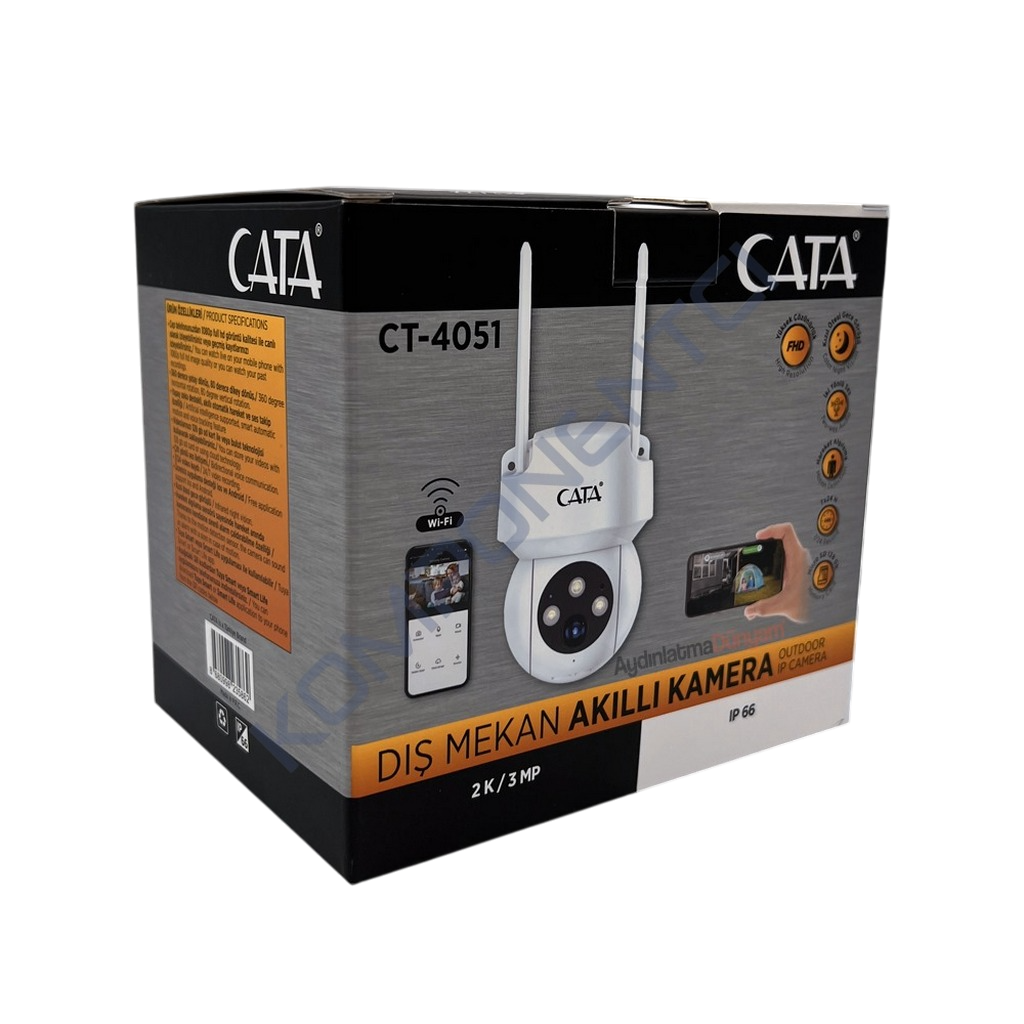Cata CT-4051 V2 Gece Görüşlü Akıllı Dış Mekan Kamera (Yeni Model)