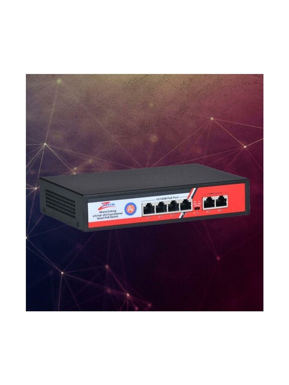 Ztech ZR-1004 4+2 Poe Switch 78 Watt 4 Port Poe + 2port Uplink