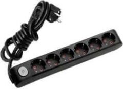 Viko Multi-Let Altılı Grup Priz Anahtarlı Topraklı 2 Metre Siyah (Çocuk Korumalı) 90137602