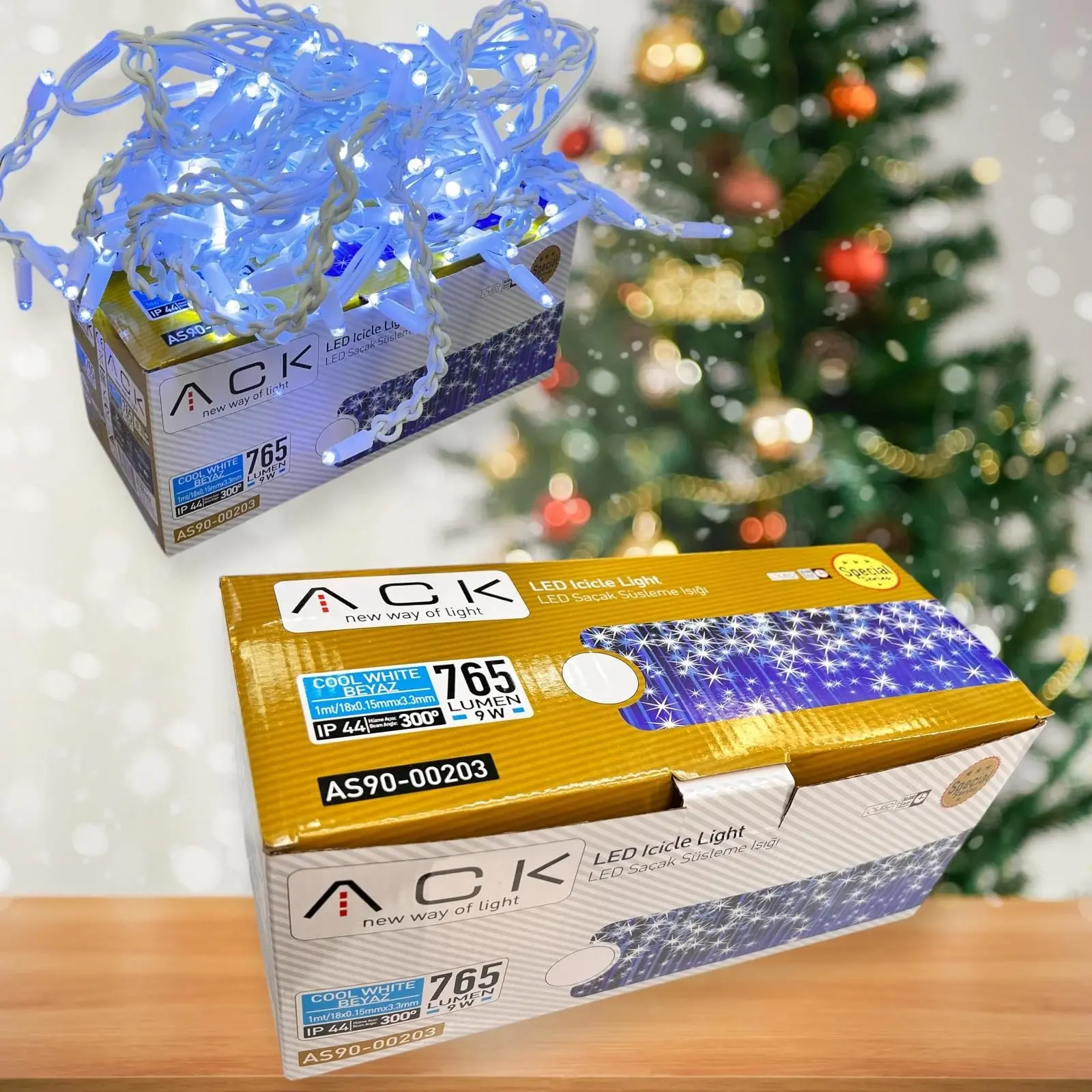 Ack Lüks Seri Saçak LED 6500K Beyaz Işık 220V YILBAŞI SÜSLEME IŞIK