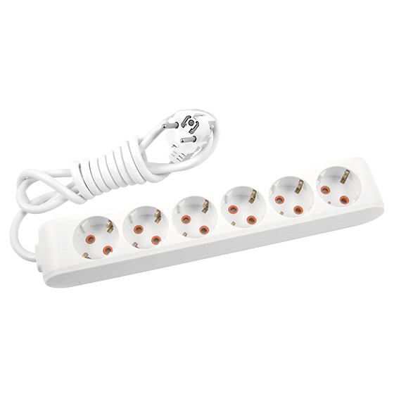 Viko Multi-Let Altılı Grup Priz Topraklı 5 Metre Beyaz (Çocuk Korumalı) 90113605