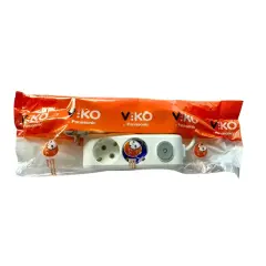 Viko Multi-Let İkili Grup Priz Anahtarlı Topraklı 3 Metre Beyaz (Çocuk Korumalı) 90117203