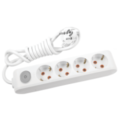 Viko Multi-Let Dörtlü Grup Priz Anahtarlı Topraklı 5 Metre Beyaz (Çocuk Korumalı) 90117405