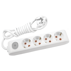 Viko Multi-Let Dörtlü Grup Priz Anahtarlı Topraklı 5 Metre Beyaz (Çocuk Korumalı) 90117405