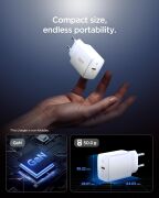 Spigen EE201 20 W Type-C Beyaz Hızlı Şarj Adaptörü