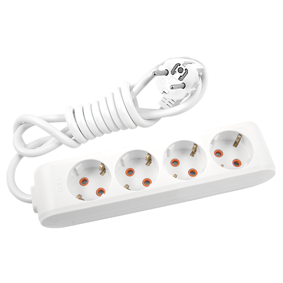 Viko Multi-Let Dörtlü Grup Priz Topraklı 1 Metre Beyaz (Çocuk Korumalı) 90113401