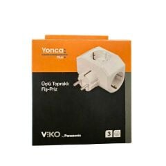 Viko Yonca Plus Beyaz Üçlü Topraklı Priz - 90303003