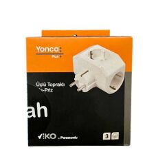 Viko Yonca Plus Siyah Üçlü Topraklı Priz - 90303004