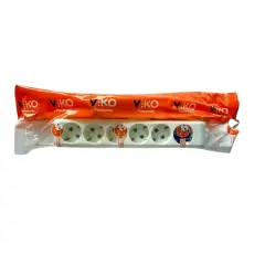 Viko Multi-Let Altılı Grup Priz Topraklı 2 Metre Beyaz (Çocuk Korumalı) 90113602
