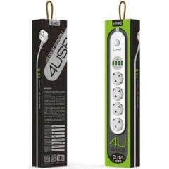 LDNIO SE4432 4PRİZ+4 USB AKIM KORUMALI PRİZ