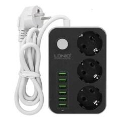 LDNIO SE3631 3PRİZ+6 USB Akım Korumalı Prizi