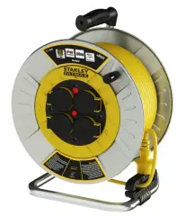 STANLEY 3X1,5 25 Metre TTR IP44 Metal Seyyar Makara 4 Soketli