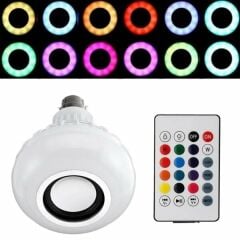 Çok Renkli Disko Ampulü 360° Bluetooth Kumandalı Hoparlörlü E27