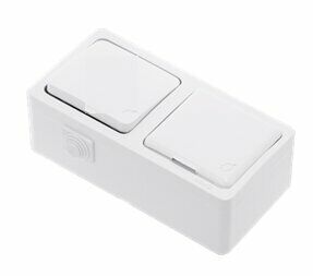 NE-AD Anahtar+Kapaklı Topraklı Priz Sıva Üstü Beyaz