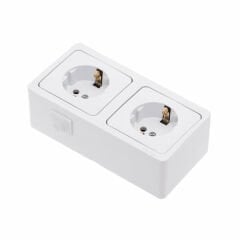 NE-AD Topraklı Priz + Topraklı Priz Sıva Üstü Beyaz