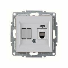 ARVİA Nümeris Telefon Prizi Cat3 Karen Beyaz Mekanizma + Kapak