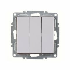 ARVİA Üçlü Anahtar Karen Beyaz Mekanizma + Kapak