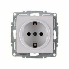 ARVİA Topraklı Priz Karen Beyaz Mekanizma + Kapak