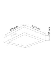 İNOLED 2761-01 18W KARE SIVA ÜSTÜ LED PANEL (BEYAZ-6500K)