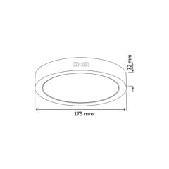 İnoled 2750-02 12 Watt Sıva Üstü Yuvarlak LED Panel - Gün Işığı (3000K)