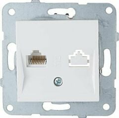 VİKO Data Cat6 Çerçevesiz Tekli Beyaz Karre