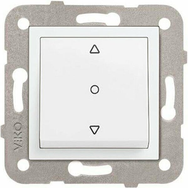 VİKO Jaluzi Anahtar Çerçevesiz Tek Düğme Beyaz Karre