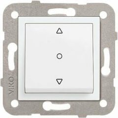 VİKO Jaluzi Anahtar Çerçevesiz Tek Düğme Beyaz Karre