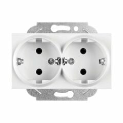 VİKO Topraklı Priz İkili Çerçevesiz Beyaz Karre