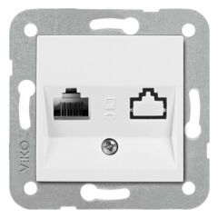 VİKO Data Cat 5 Çerçevesiz Tekli Beyaz Karre