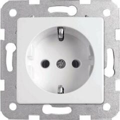 VİKO Topraklı Priz Çerçevesiz Beyaz Karre