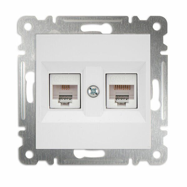 MAKEL Data Cat6+Cat3 İkili Mekanizma+Kapak Defne Beyaz