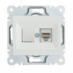 MAKEL Data 1 Ad Cat6 İkili Mekanizma+Kapak Defne Beyaz