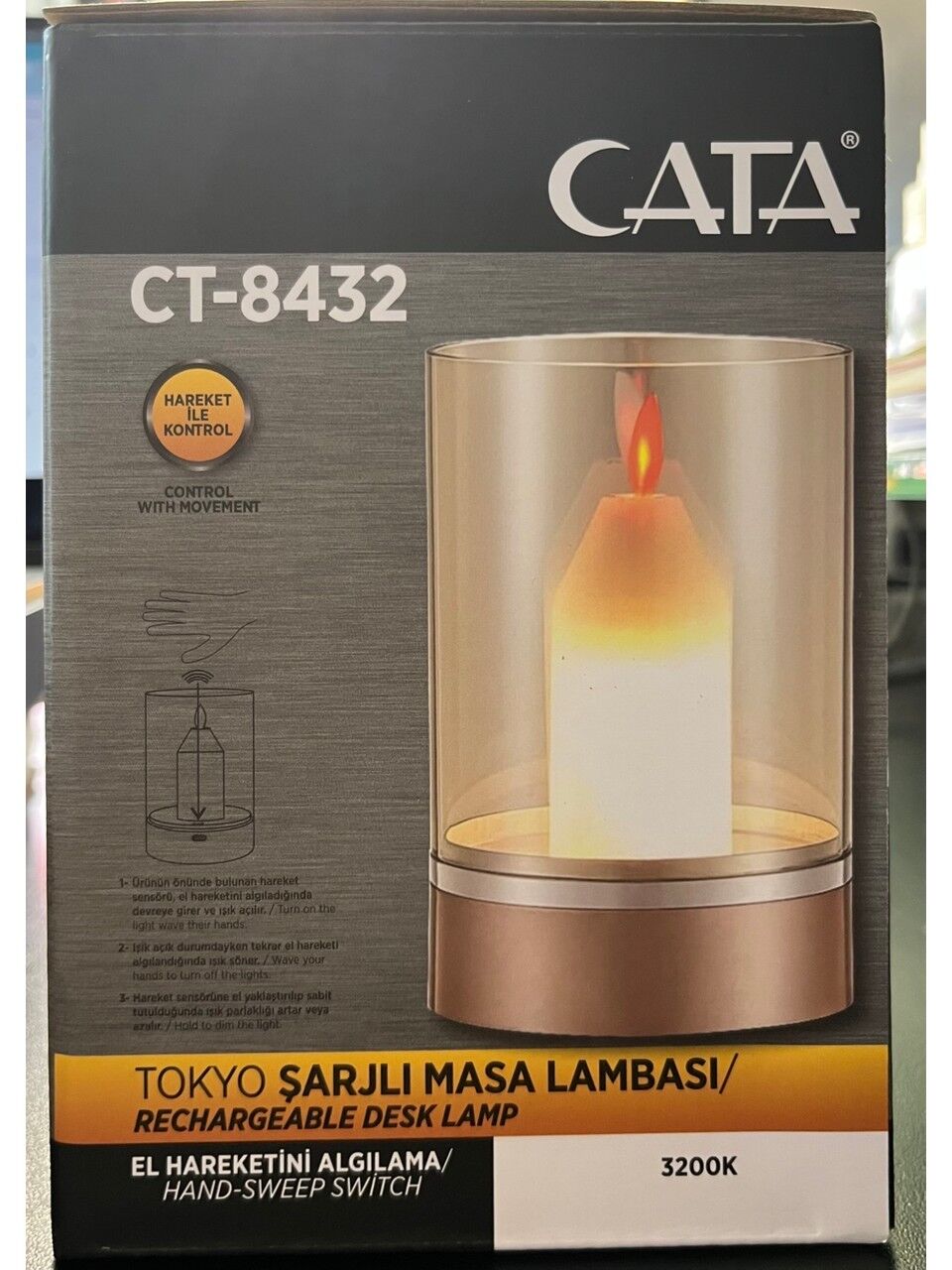 Cata CT-8432 Tokyo Şarjlı Masa Lambası 3200K Temassız Çalıştırma