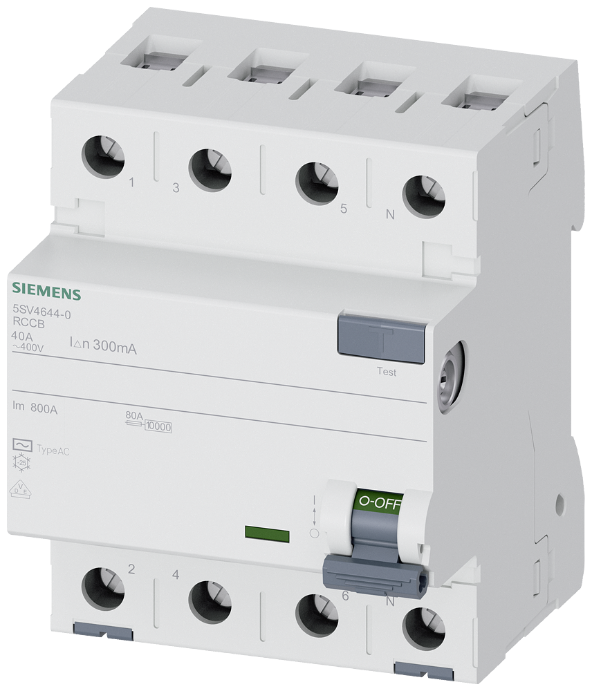 SIEMENS 5SV4644-0 Kaçak Akım Rölesi 40A 300mA 400V 3Faz
