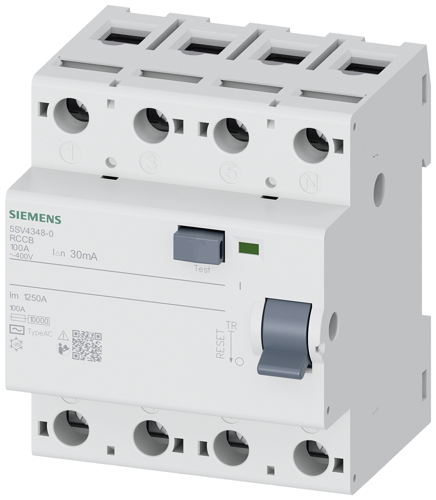 SIEMENS 5SV4348-0 Kaçak Akım Rölesi 100A 30mA 400V 3Faz