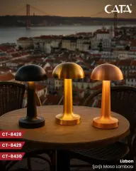 Cata Lizbon 3 Işık Renkli Şarjlı Dim Edilebilir Masa Lambası CT-8428